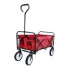 Folding Wagon Garden Shopping Beach Cart;  Red