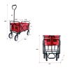Folding Wagon Garden Shopping Beach Cart;  Red